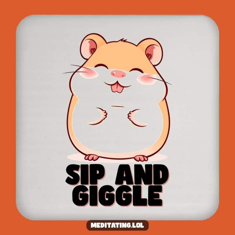 Funny Giggling Hamster Smile Coaster Set - Protect Surfaces with Cute Humor