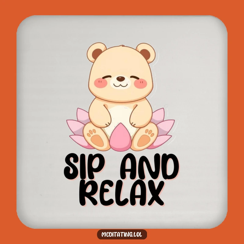 Funny Giggling Bear Yoga Coaster, Hilarious Decor for Peaceful Homes