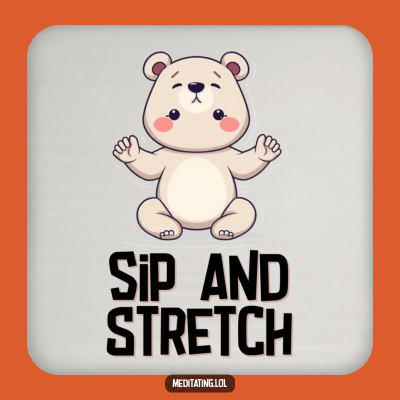 Funny Bear Yoga Coasters: Determined Yogi Drink Coasters, Perfect Funny Gift