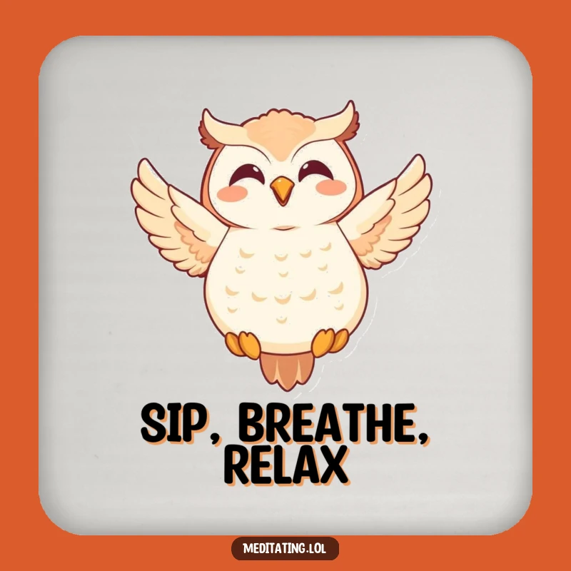Funny Owl Coaster Set: Meditative Pose Protection, Joyful Table Gift
