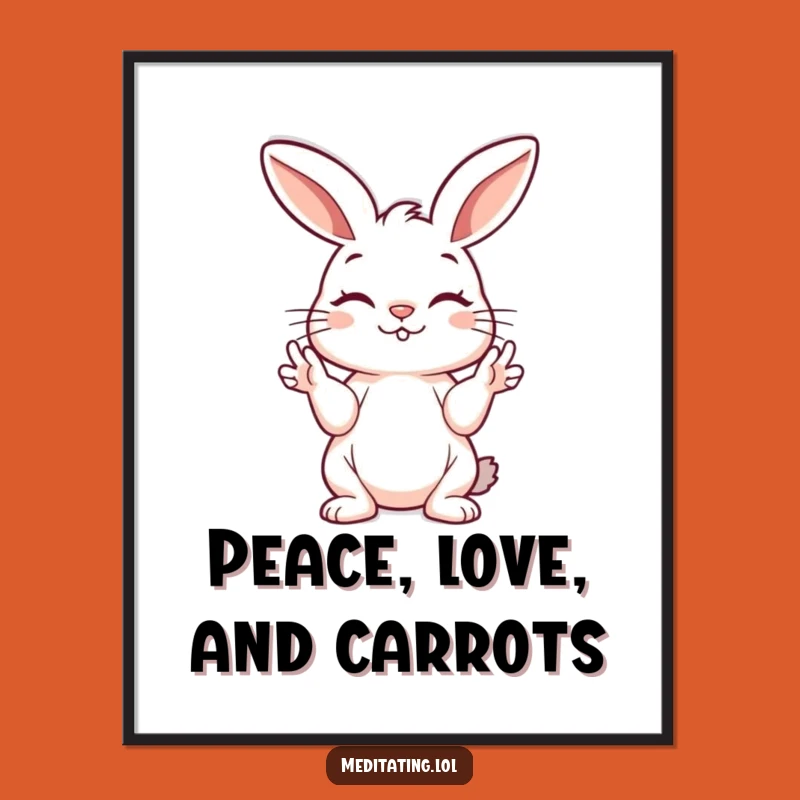 Funny Bunny Peace Poster: Bring Hilarious Calm to Your Walls
