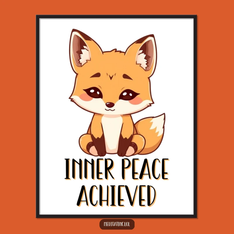 Funny Curious Fox Meditation Poster - Zen Wall Art