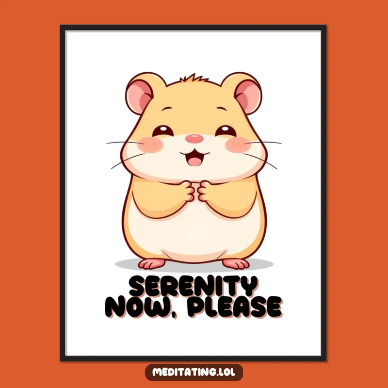Funny Cheerful Hamster Poster: Adorable Stillness Art for Your Walls