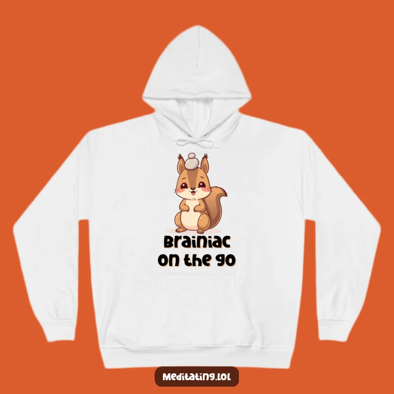 Cozy Funny Squirrel Hoodie, Adorable Pebble Balance Design for Ultimate Comfort