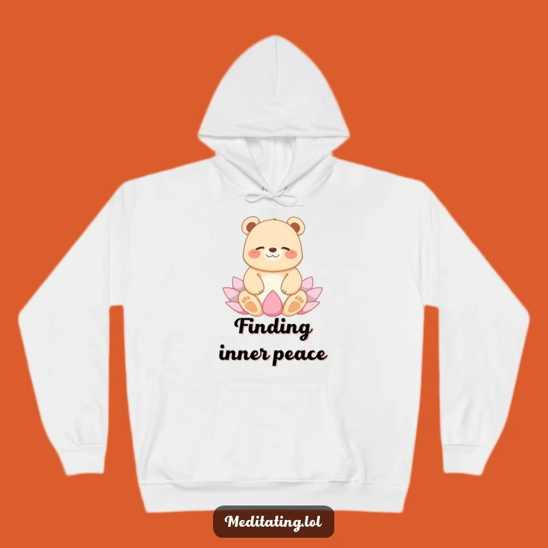 Cozy Funny Giggling Bear Yoga Hoodie, Peaceful Relaxation Gift