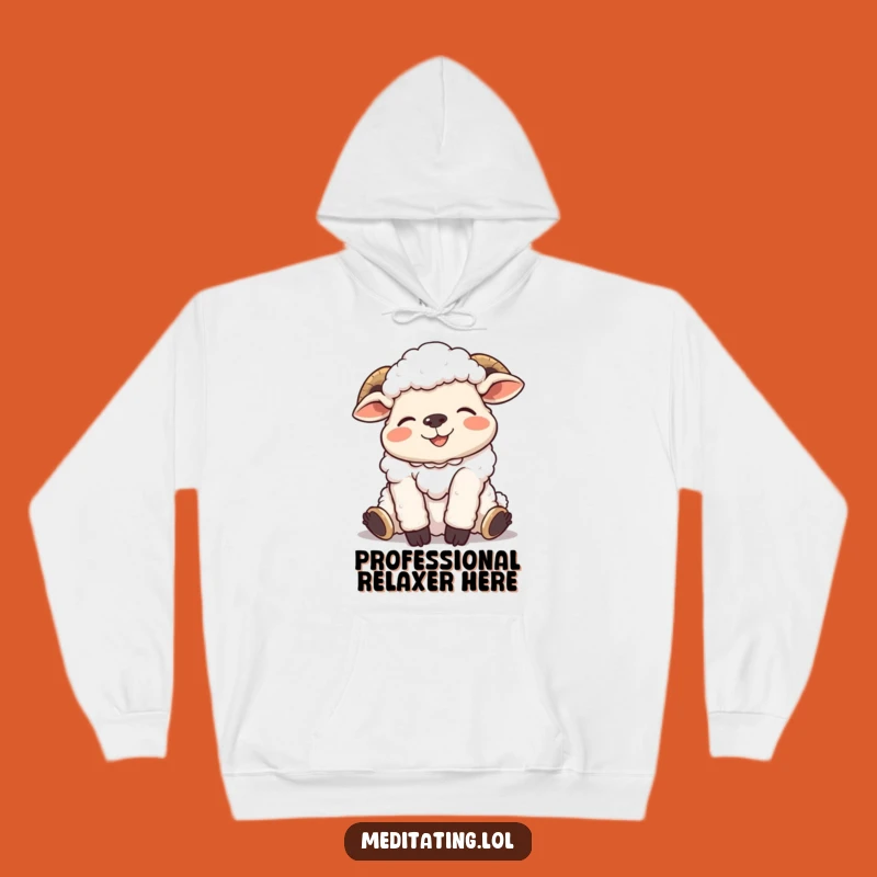 Cozy Funny Giggling Sheep Hoodie, Relaxed Pose Comfort for Ultimate Humor Lovers