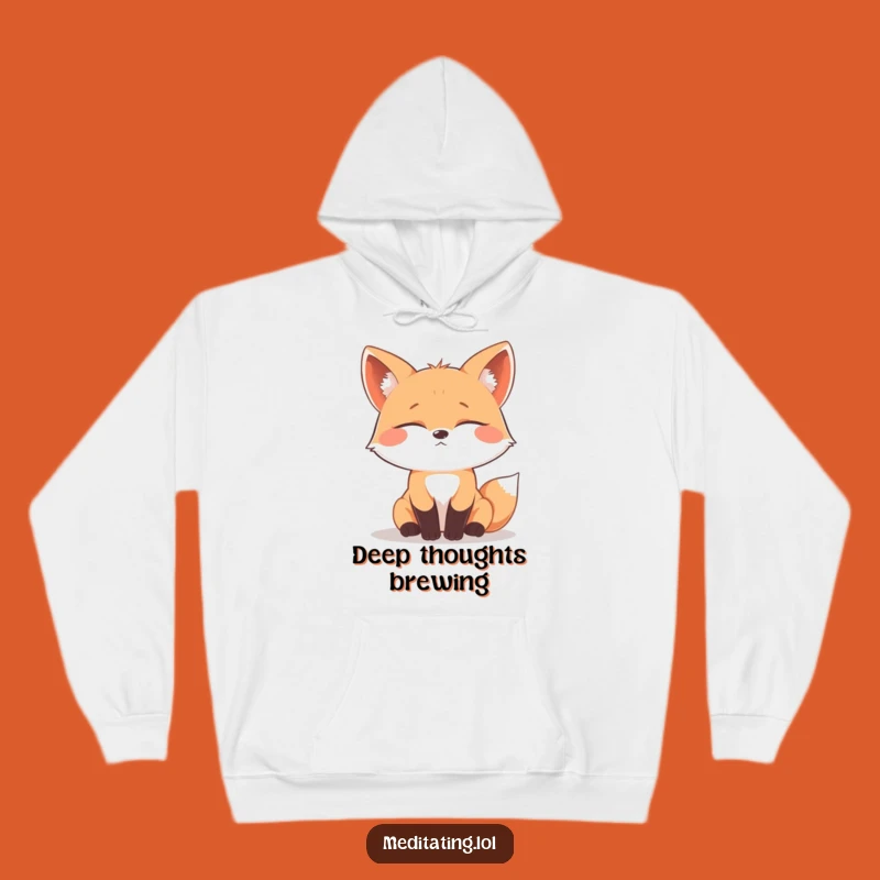 Funny Contemplating Fox Hoodie: Cozy Up with Profound Thoughts