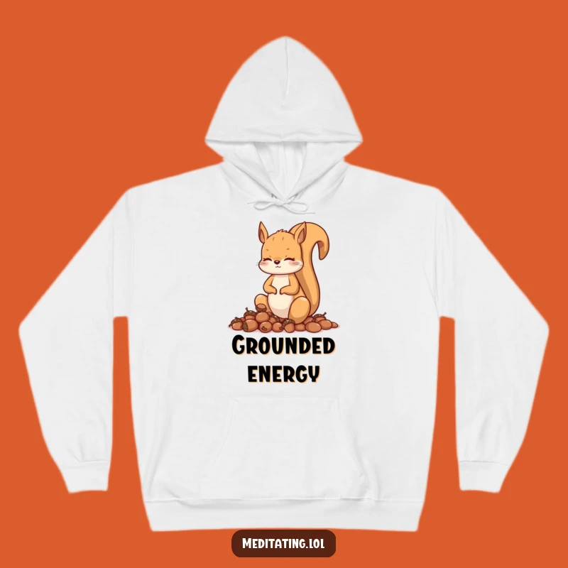 Funny Squirrel Meditation Hoodie: Cozy Curious Animal, Warm Winter Wear, Zen Gift