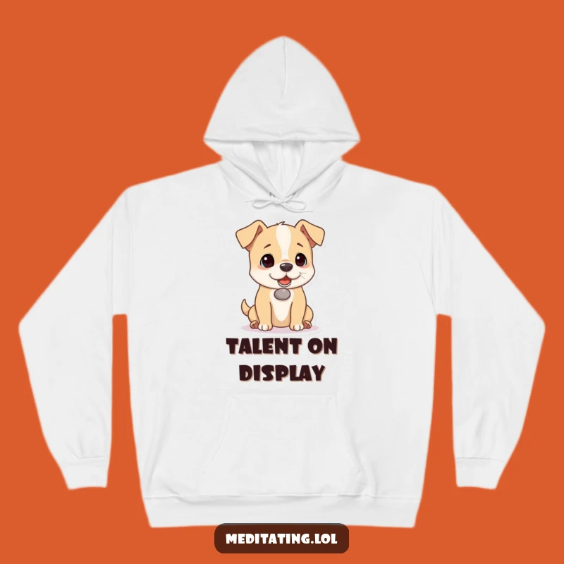 Funny Dog Pebble Balance Hoodie: Cozy Playful Pup Sweatshirt, Great Funny Gift