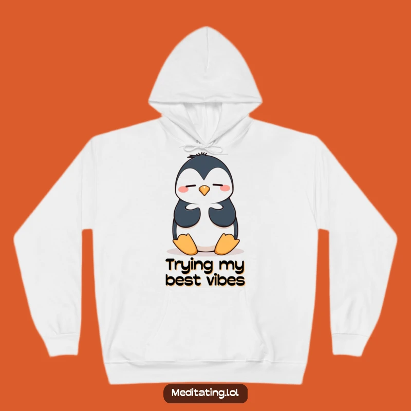 Funny Penguin Hoodie: Cozy Up with Wobbly Zen and Humor