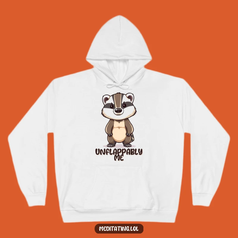 Funny Badger Strength Hoodie: Stoic Pose Sweatshirt, Cozy Gift