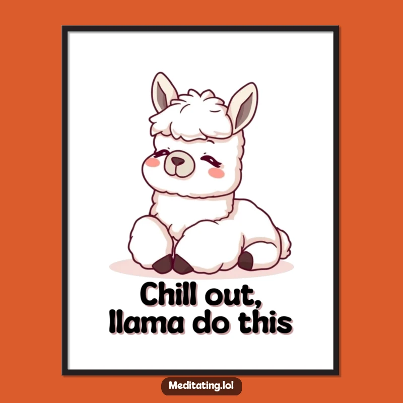 Free Printable Wall Art: Relaxed Llama - Funny Downloadable Art