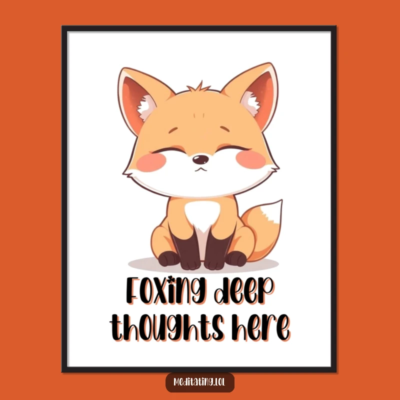 Free Printable Wall Art: Contemplative Fox Deep Thought Funny Downloadable Art