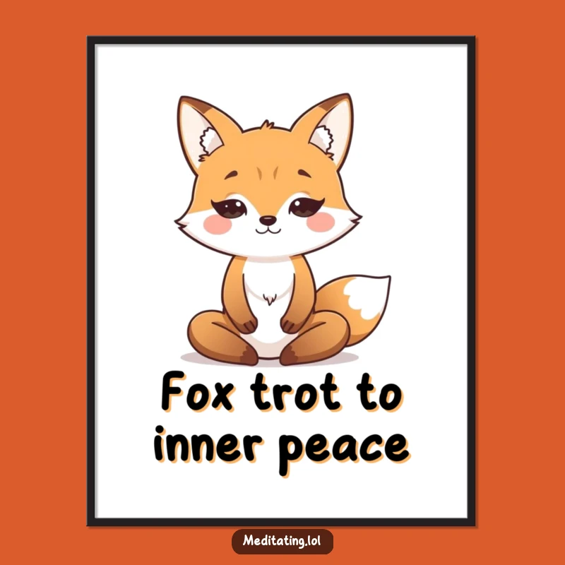 Free Printable Funny Wall Art: Meditating Fox for Zen Decor Download