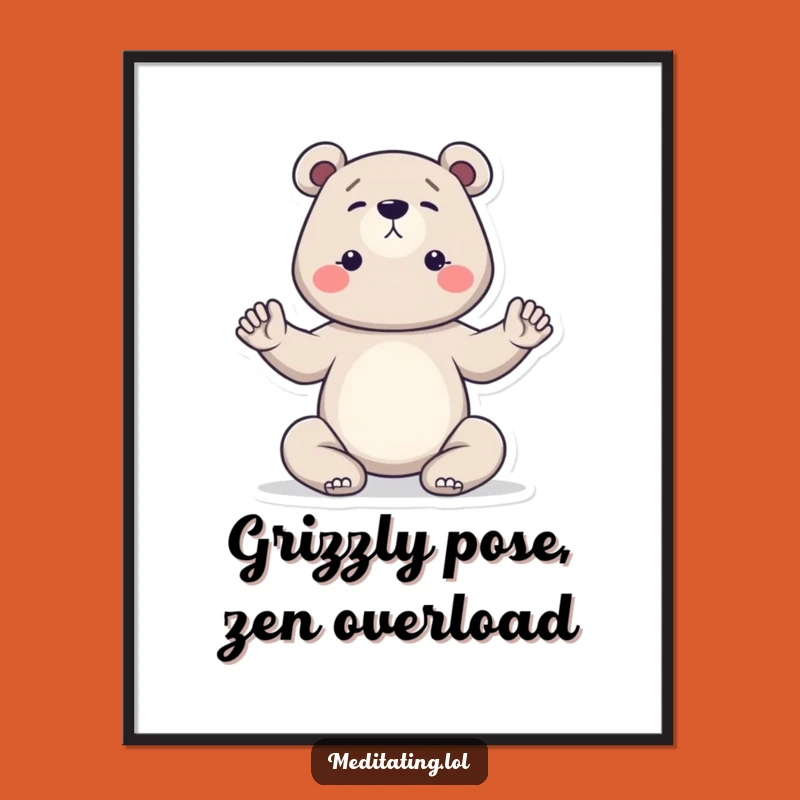 Free Printable Wall Art: Determined Bear Yoga Pose, Inspiring Downloadable Decor