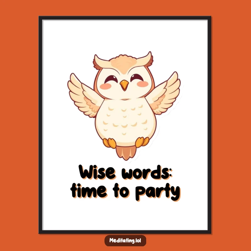 Free Printable Wall Art: Meditating Owl - Funny Downloadable Art for Home
