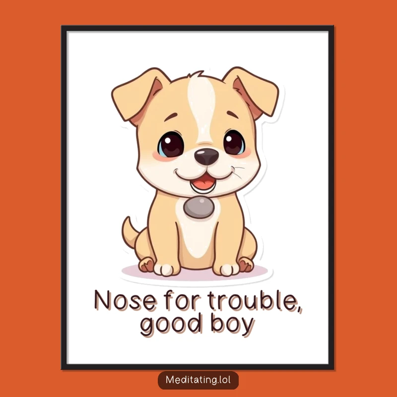 Free Printable Wall Art: Playful Dog Balancing Act, Quirky Downloadable Decor