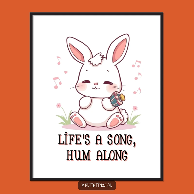 Free Printable Wall Art: Humming Bunny - Funny Downloadable Art for Home