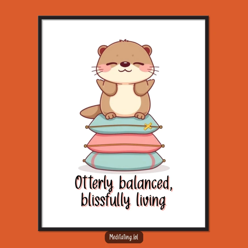 Free Printable Funny Wall Art: Otter Balance - Serene Downloadable Decor Gift