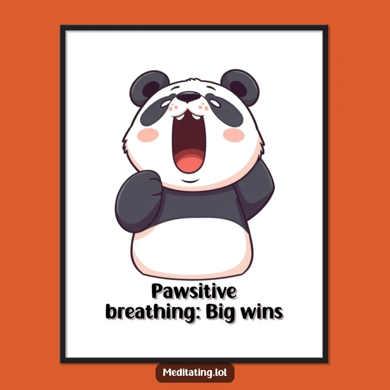 Funny Free Printable Panda Wall Art: Deep Breath Pose Downloadable Art