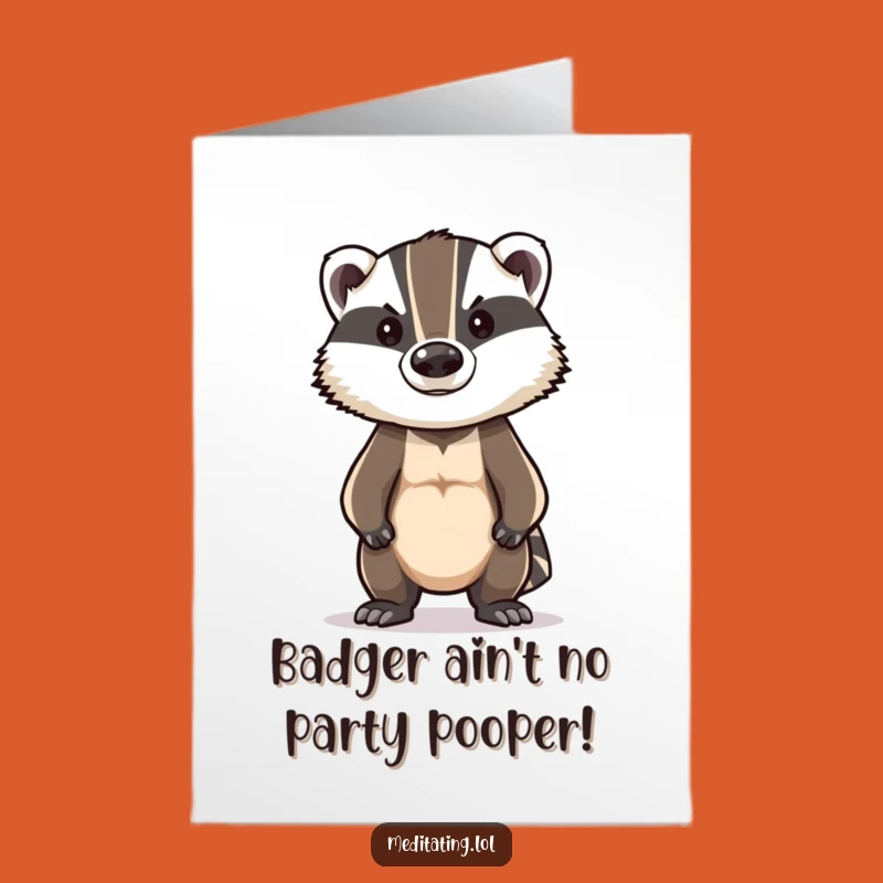 Free Printable Birthday Card: Brave Badger - Funny Stoic Downloadable Gift