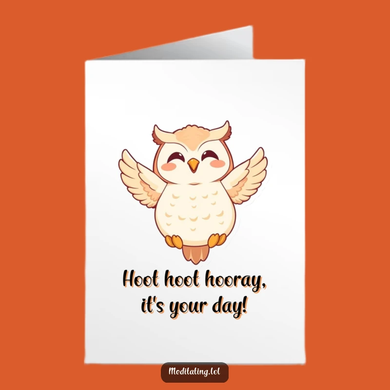 Free Printable Birthday Card: Funny Owl Meditation - Hilarious Downloadable Gift