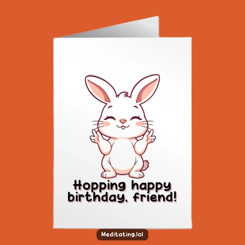 Free Printable Bunny Birthday Card: Peaceful Mudra Bunny Downloadable Greeting