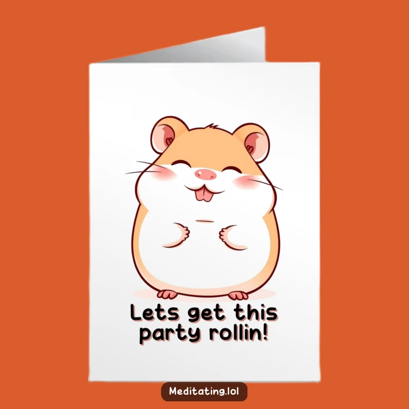 Free Printable Giggling Hamster Birthday Card - Peaceful Smile Downloadable Gift