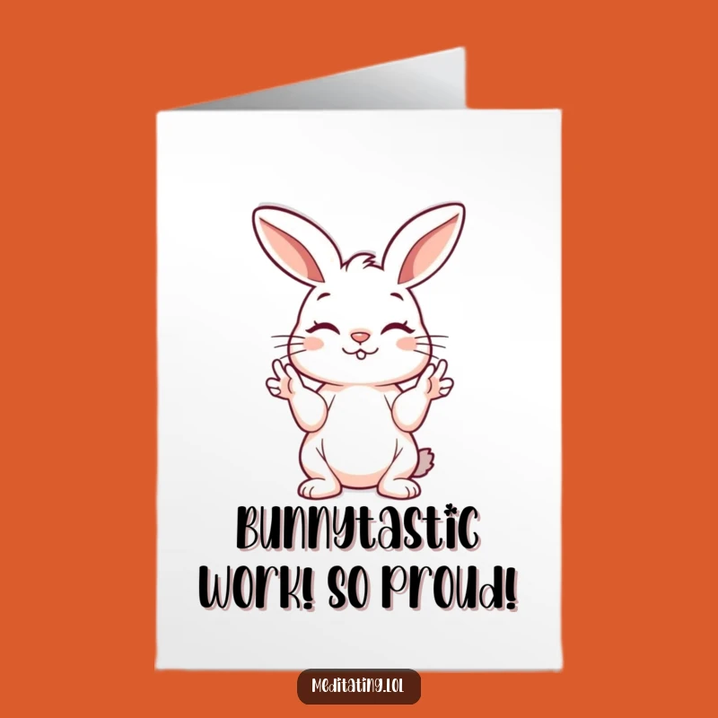 Free Printable Bunny Congrats Card: Joyful Mudra Bunny Downloadable