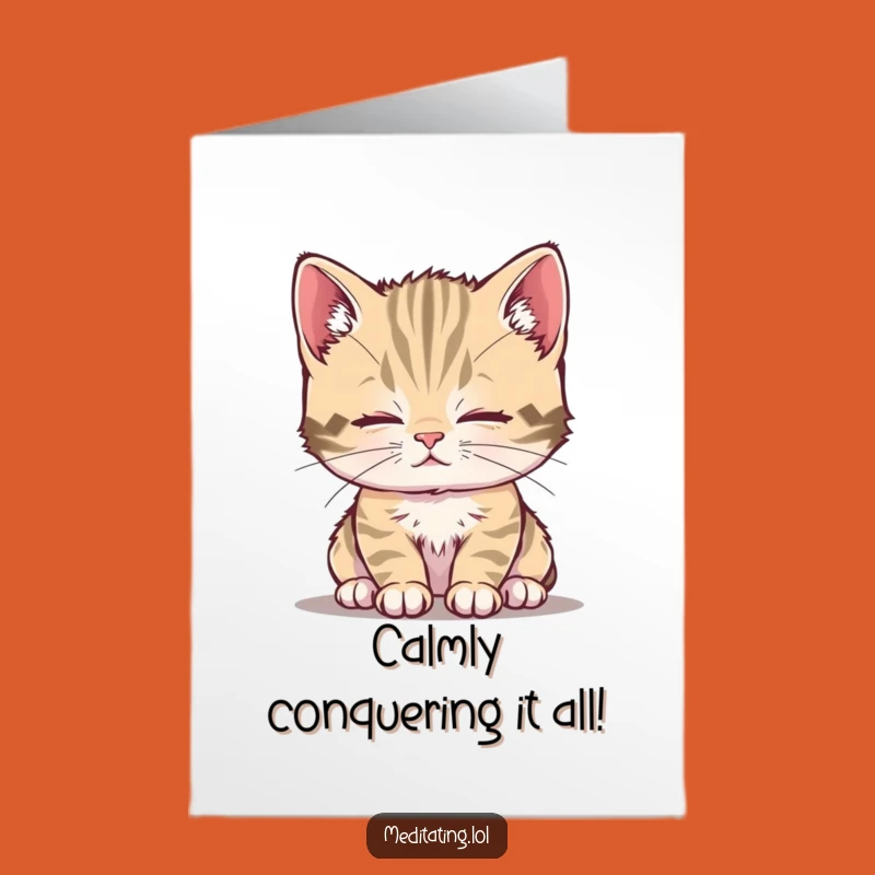 Free Printable Calm Kitten Congrats Card: Serene Downloadable for Gentle Wins