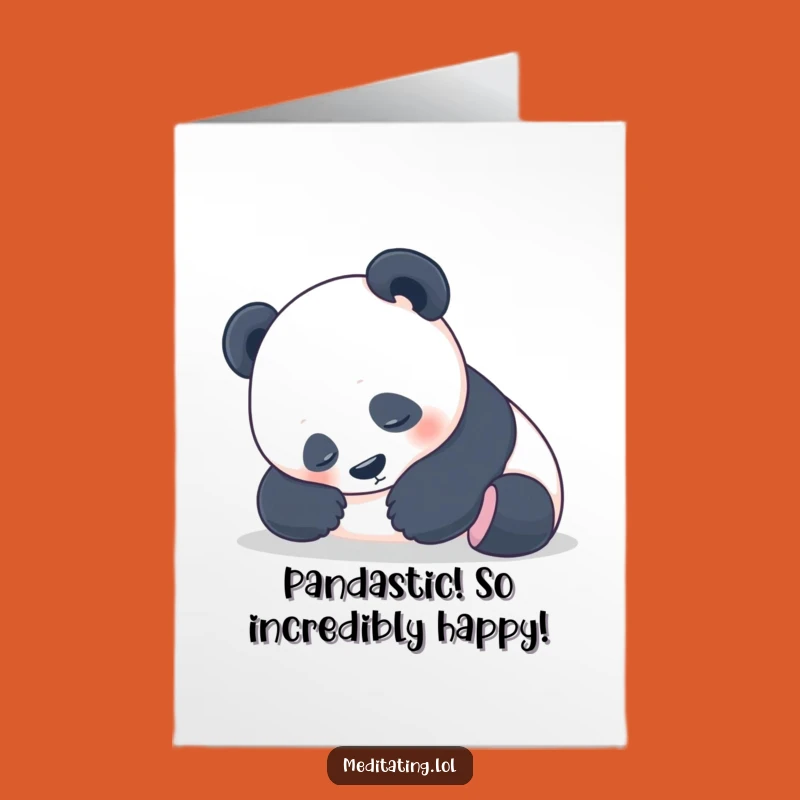 Free Printable Congrats Card: Peaceful Panda - Funny Downloadable Gift