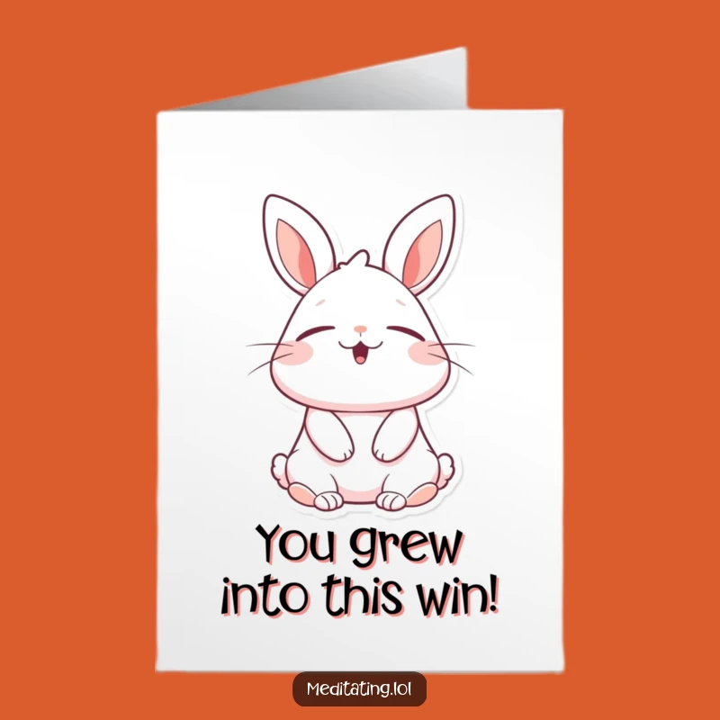 Free Printable Congrats Card: Rabbit's Blissful Breath, Serene Downloadable Gift