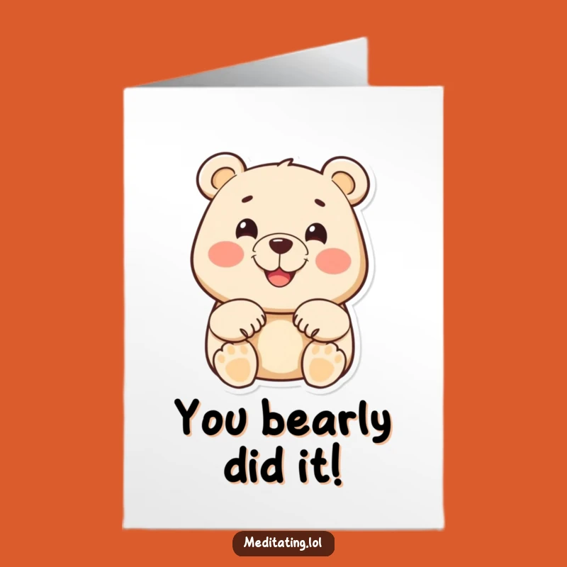 Free Printable Congratulations Card: Happy Bear for Celebrating Big Moments