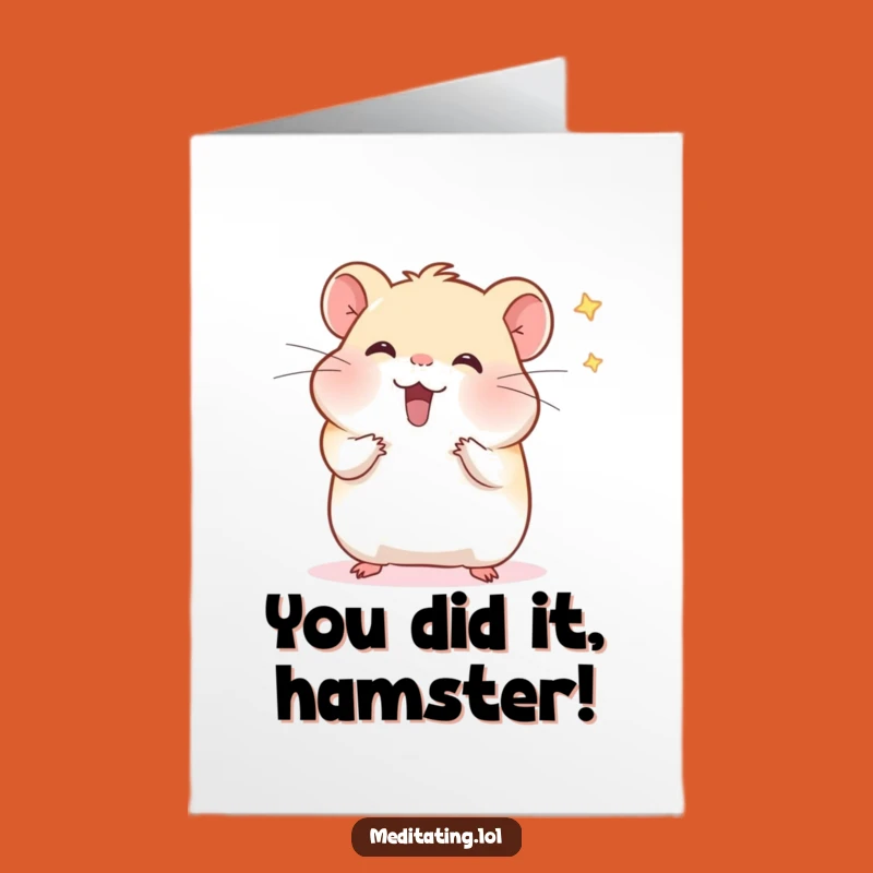Free Printable Hamster Meditation Congrats Card - Humorous Downloadable Gift for Achievements