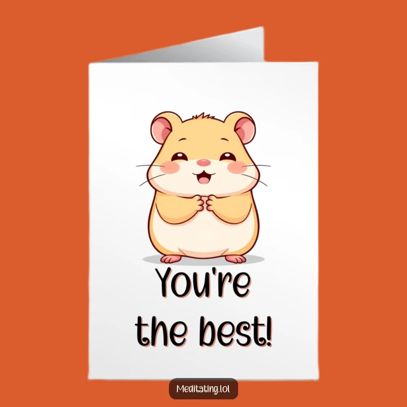 Free Printable Congrats Card: Cheerful Hamster Stillness Funny Downloadable Gift