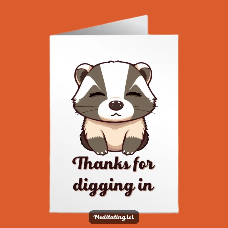 Free Printable Badger Thank You Card - Deep Breath Gratitude Downloadable