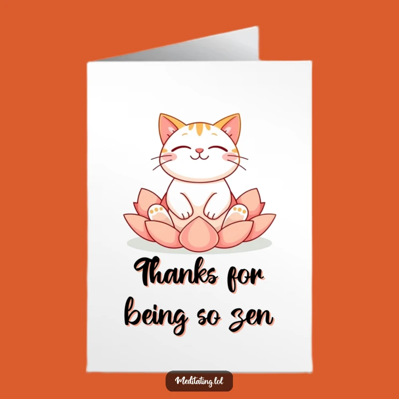 Free Printable Cat Thank You Card: Serene Cat Gratitude Downloadable Greeting