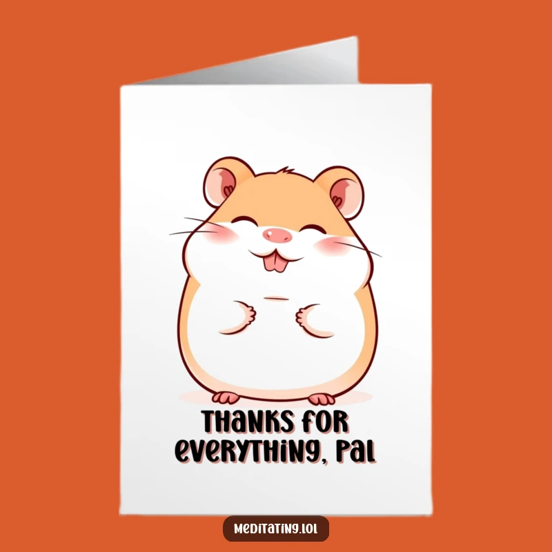 Free Printable Hamster Thank You Card - Giggling Peaceful Smile Downloadable
