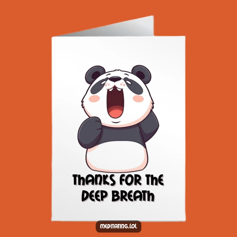 Free Printable Panda Thank You Card: Deep Breath Gratitude Downloadable