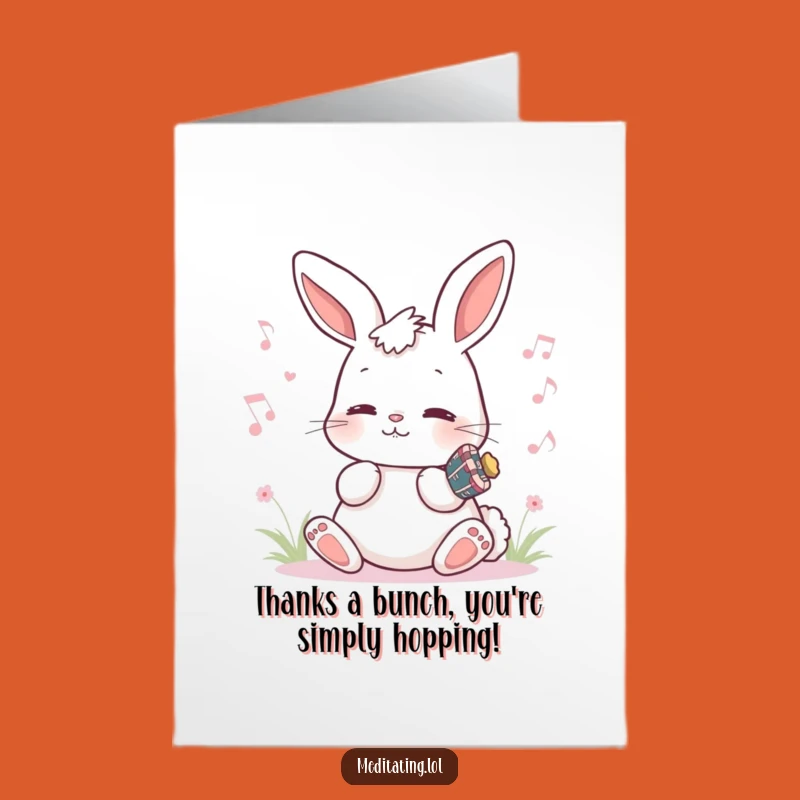Free Printable Thank You Card: Humming Bunny - Funny Downloadable Gift
