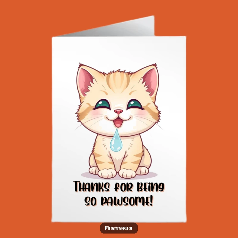 Free Printable Thank You Card: Kitten's Sweet Gratitude - Funny Downloadable Gift