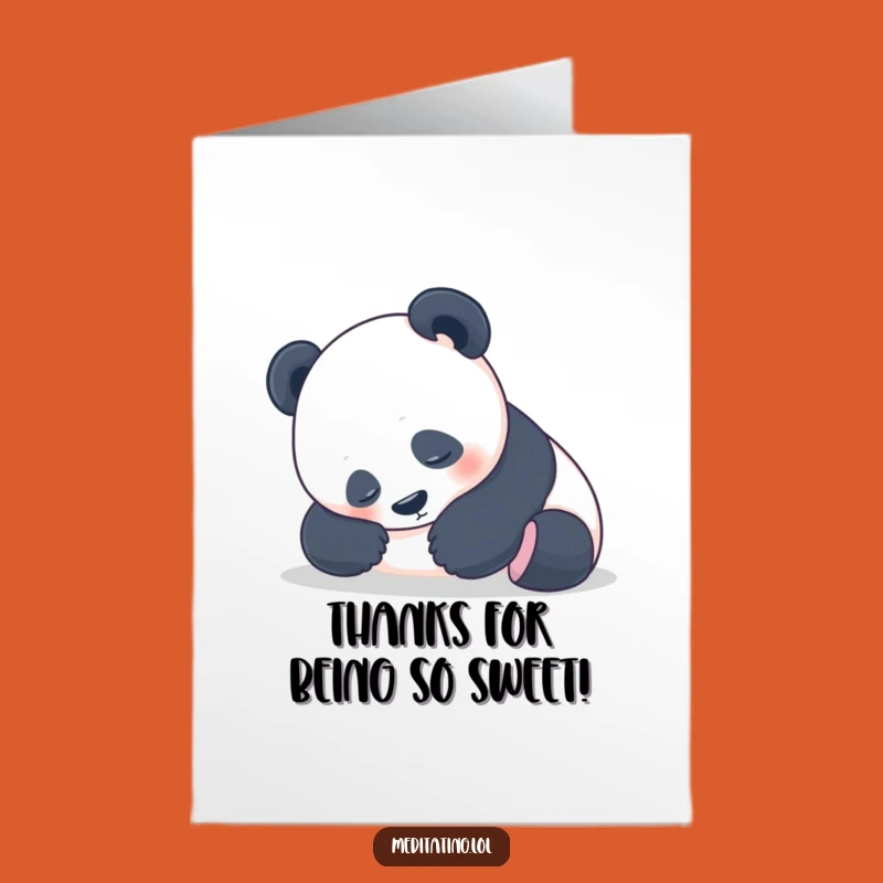 Free Printable Thank You Card: Peaceful Panda - Funny Downloadable Gift