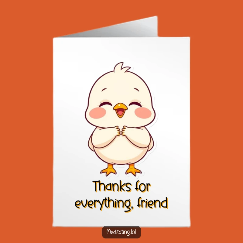 Free Printable Peaceful Chick Thank You Card: Grateful Downloadable for Kindness