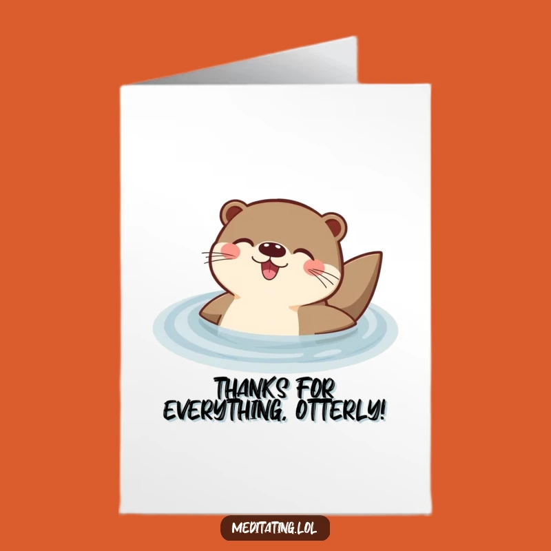 Free Printable Thank You Card: Delighted Otter Floats, Express Thanks with Funny Downloadable Art
