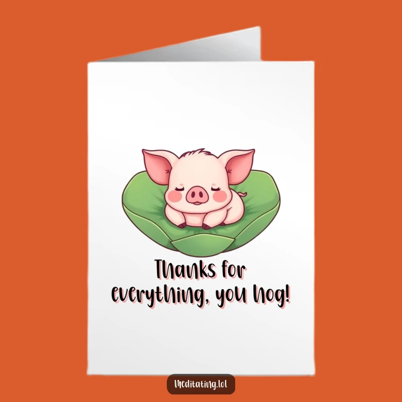 Free Printable Piglet Thank You Card: Sweet Floating Piggy Gratitude Funny Downloadable Gift