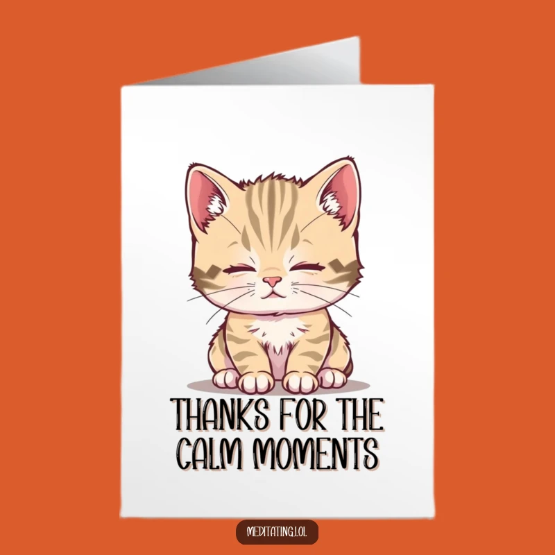 Free Printable Calm Kitten Thank You Card: Gentle Downloadable for Gratitude