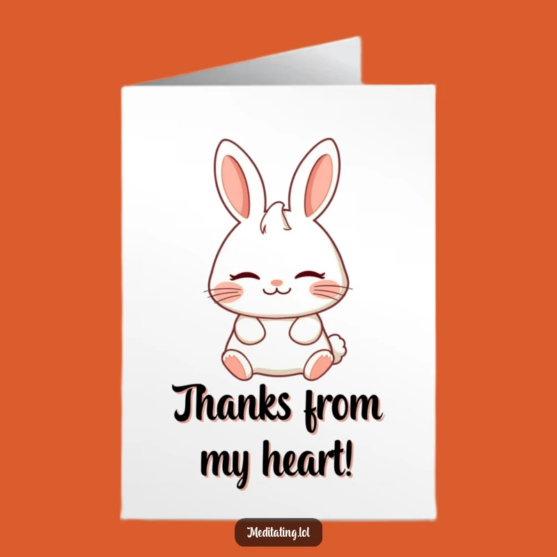 Free Printable Rabbit Thank You Card: Calm Gratitude for a Peaceful, Funny Downloadable Gift