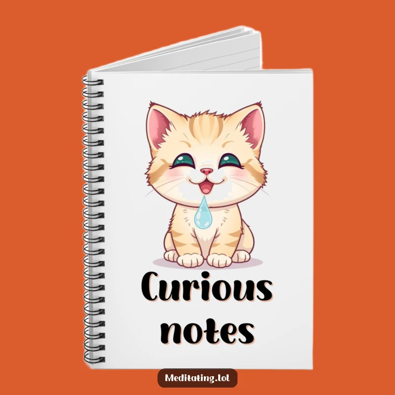 Funny Kitten Dewdrop Notebook: Smiling Cat Touching Water, Journal Sweetness, Cute Gift