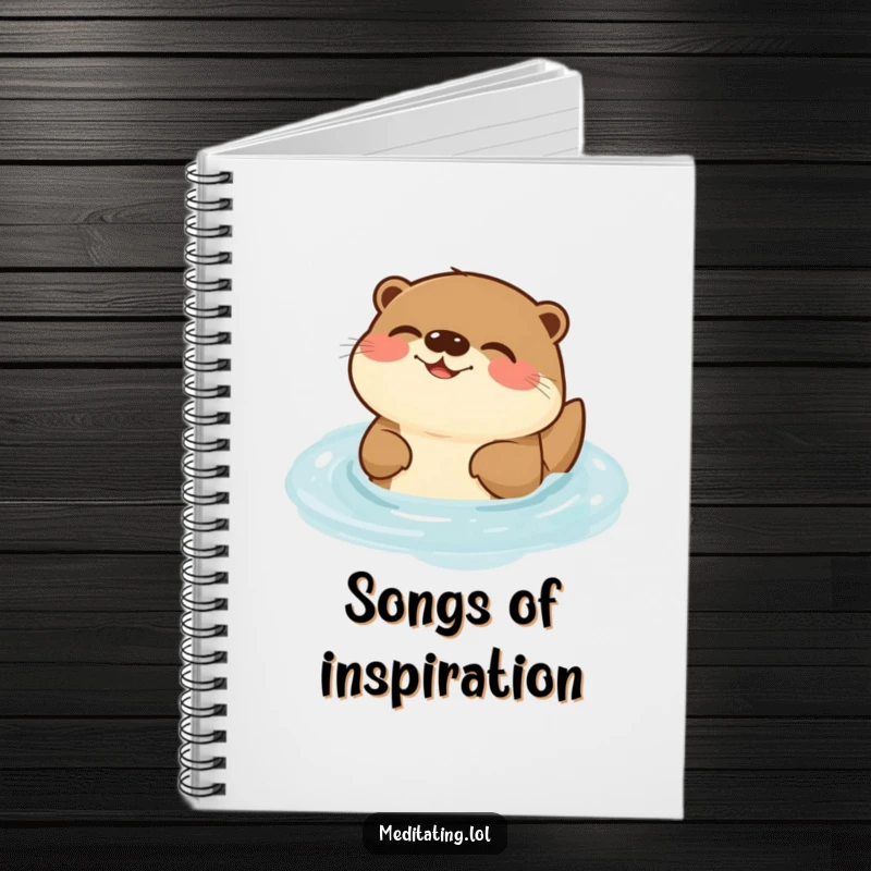 Funny Otter Notebook: A whimsical notebook with a funny otter humming while floating, ideal for jotting down happy thoughts.