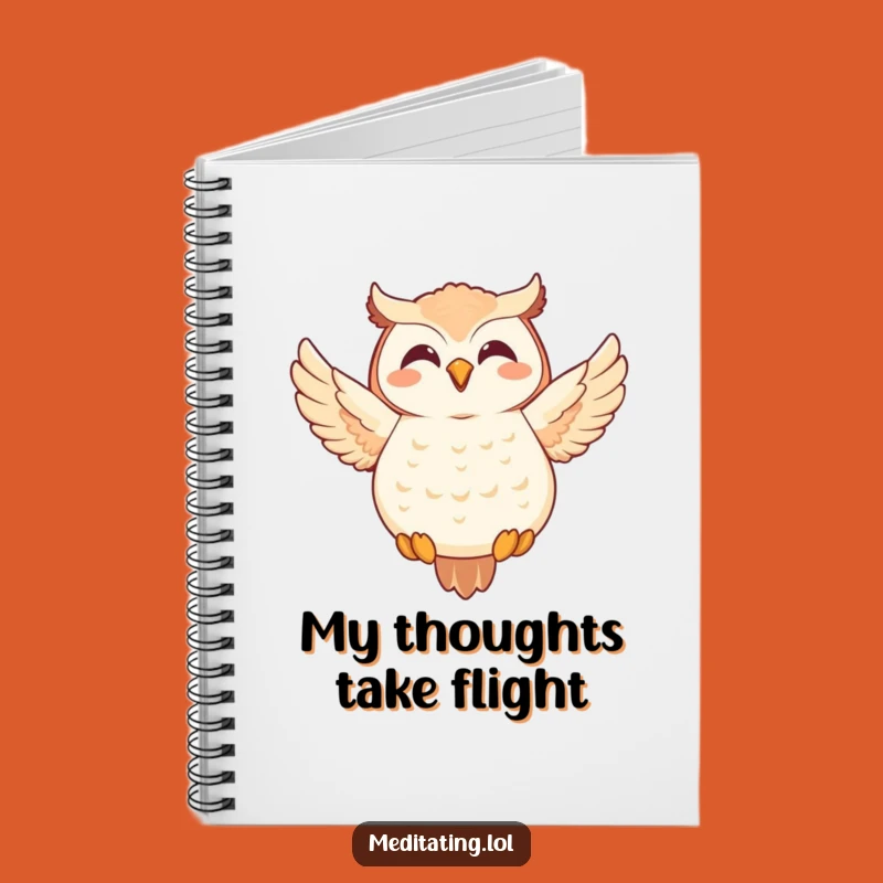 Funny Owl Journal: Meditative Pose Notebook, Joyful Thoughts Gift